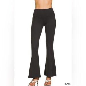 Zenana Brushed Dty Microfiber Flare Pants